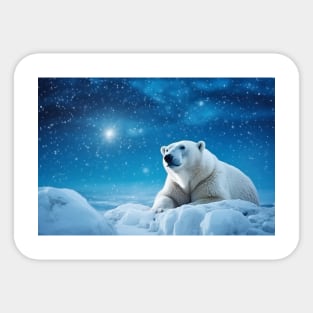 Polar Bear Animal Wildlife Wilderness Colorful Realistic Illustration Sticker